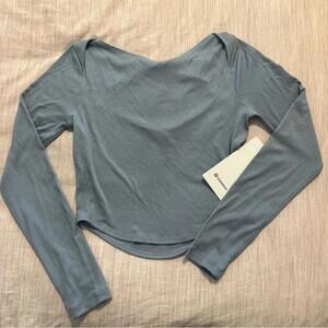 Lululemon Athletica Ribbed Modal Silk Twist-Back Yoga LS